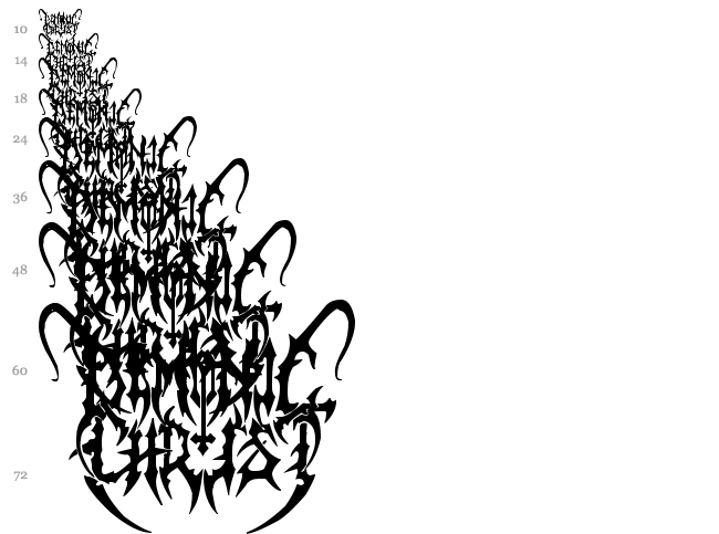 Black Metal G font waterfall